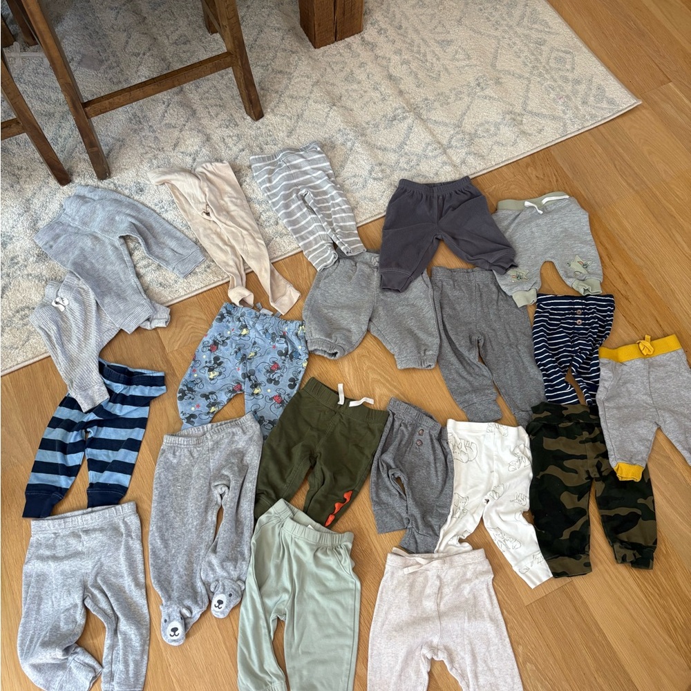 Mixed Baby Pants Bundle in Neutrals & Olive